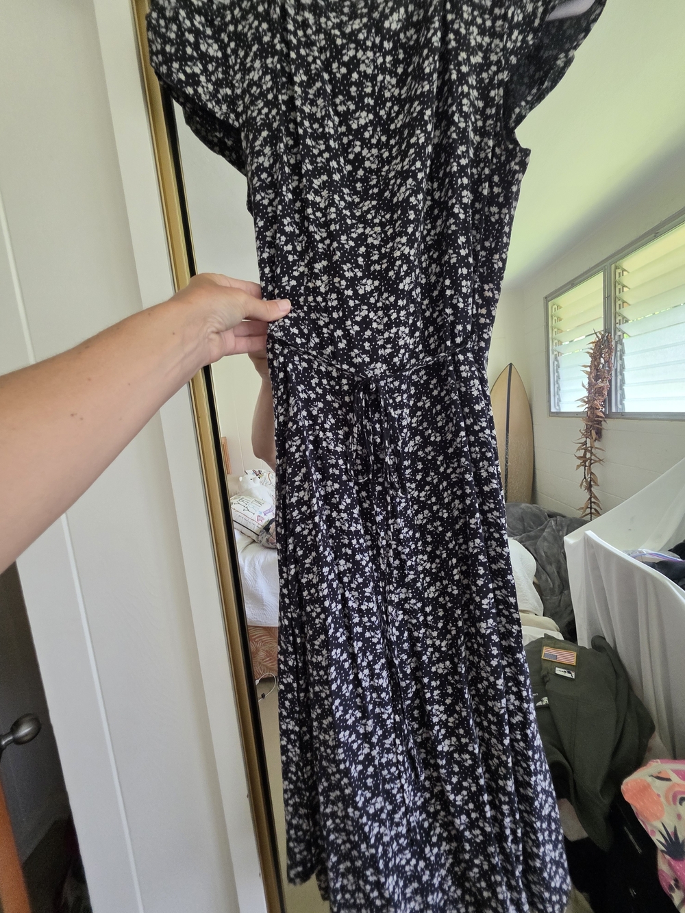 Brandy Melville Black Floral Wrap Maxi Dress - Picture 4 of 5
